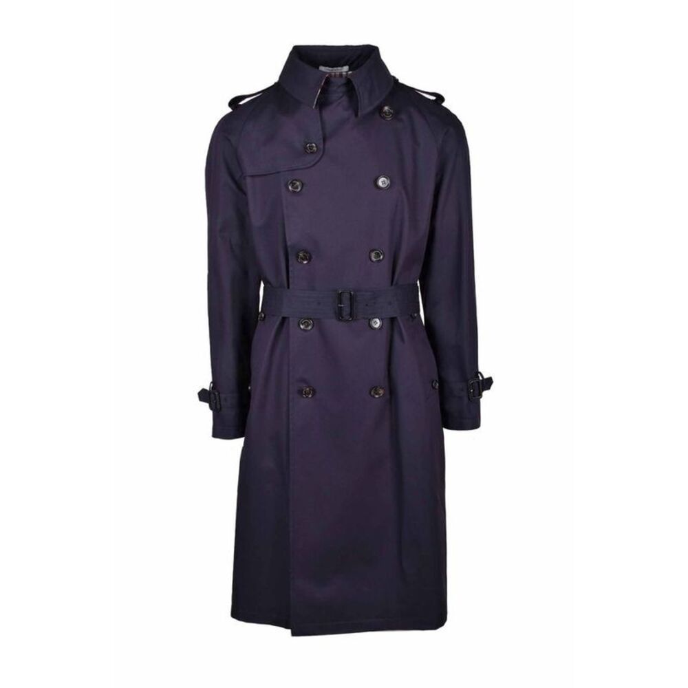 Aquascutum Blue Cotton Men Trench Men's Coat